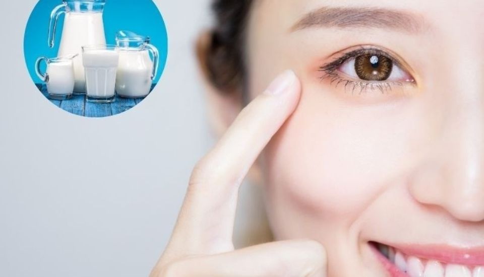 Cách trị mắt thâm tại nhà – Dùng sữa tươi không đường