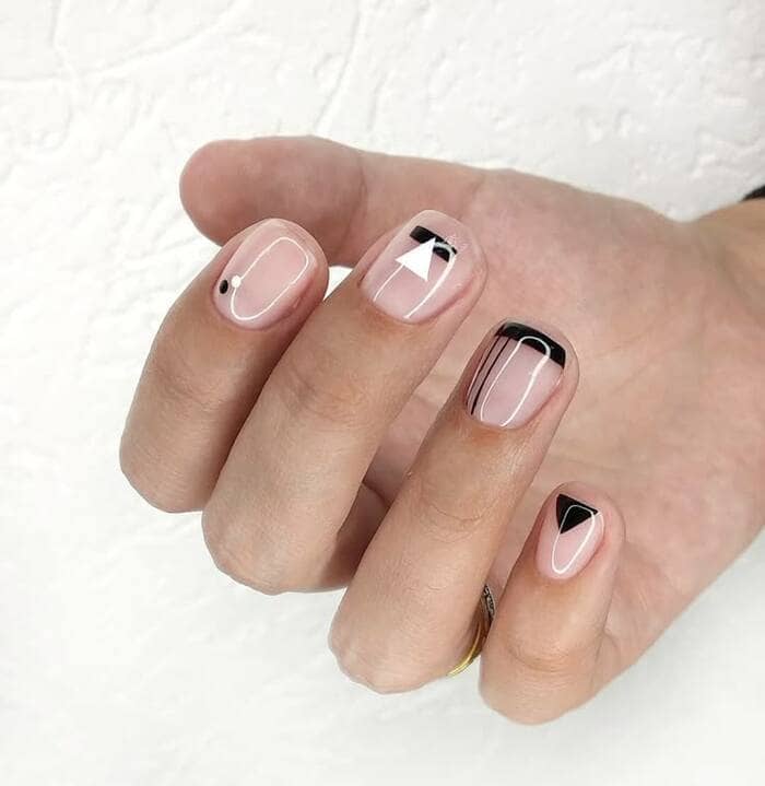 Mẫu nail vẽ hình học đơn giản cho nam