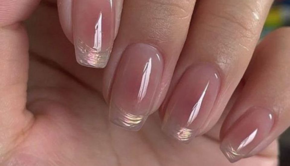 Nail pastel hồng đào